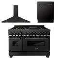 48 In. Dual Fuel Range, Range Hood, Dishwasher in Black Stainless Steel O2421