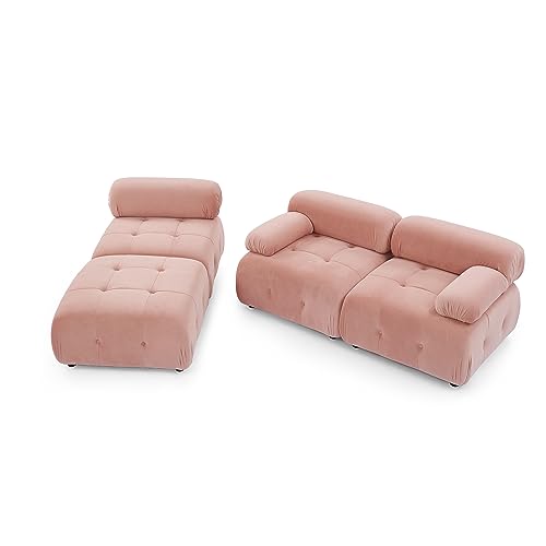 Pink Velvet Sleeper Sofa X19829