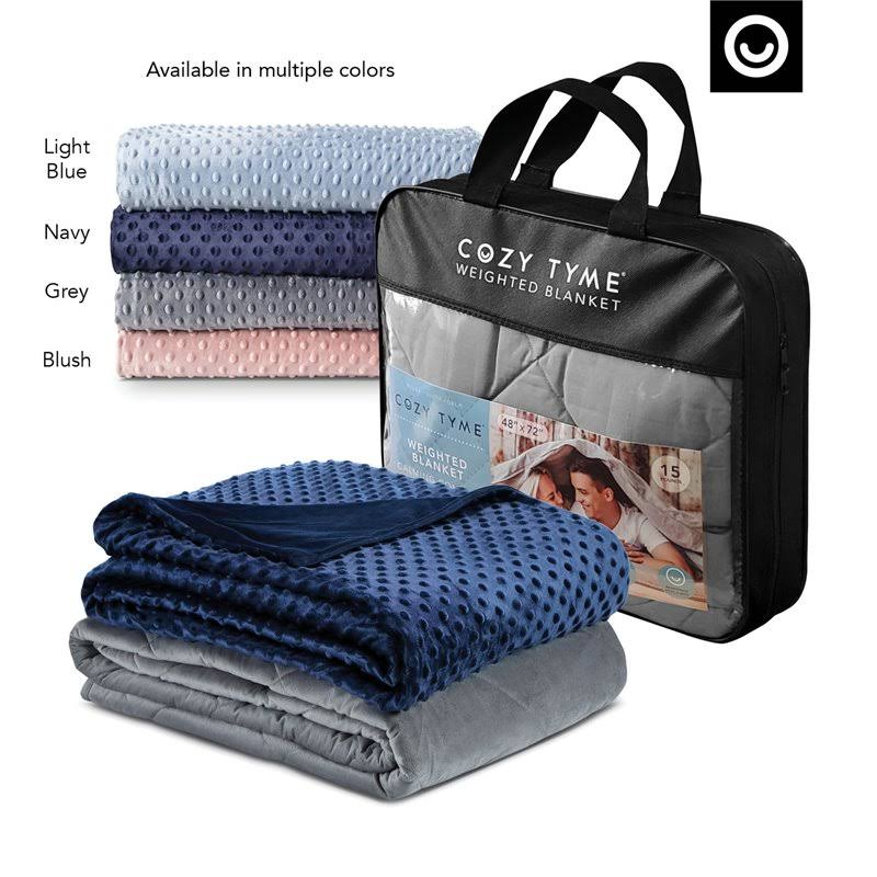 48 x 72 in. 8 lbs Navy Weighted Blanket H714