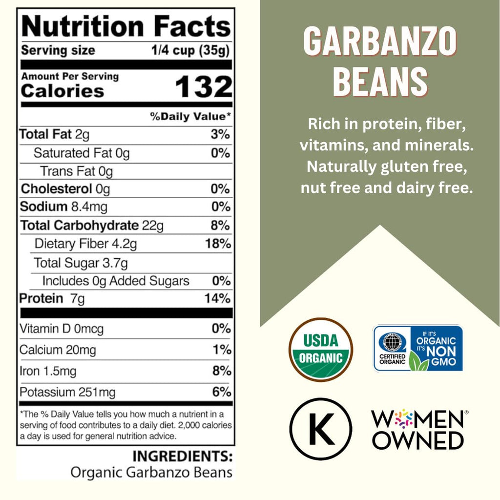 40 lb Certified Organic Dried Garbanzo Beans N9607