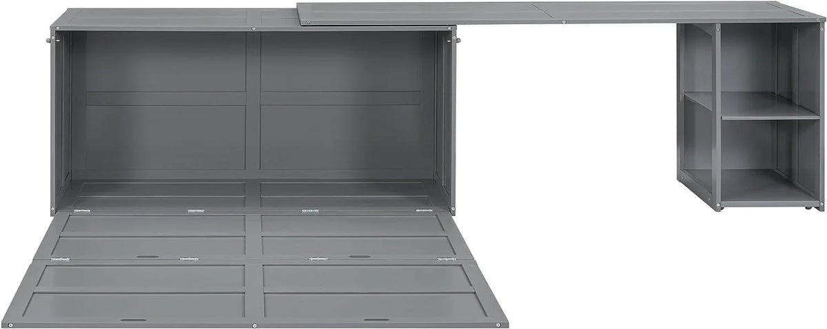 Queen Size Solid Wood Murphy Bed with Desk I54125