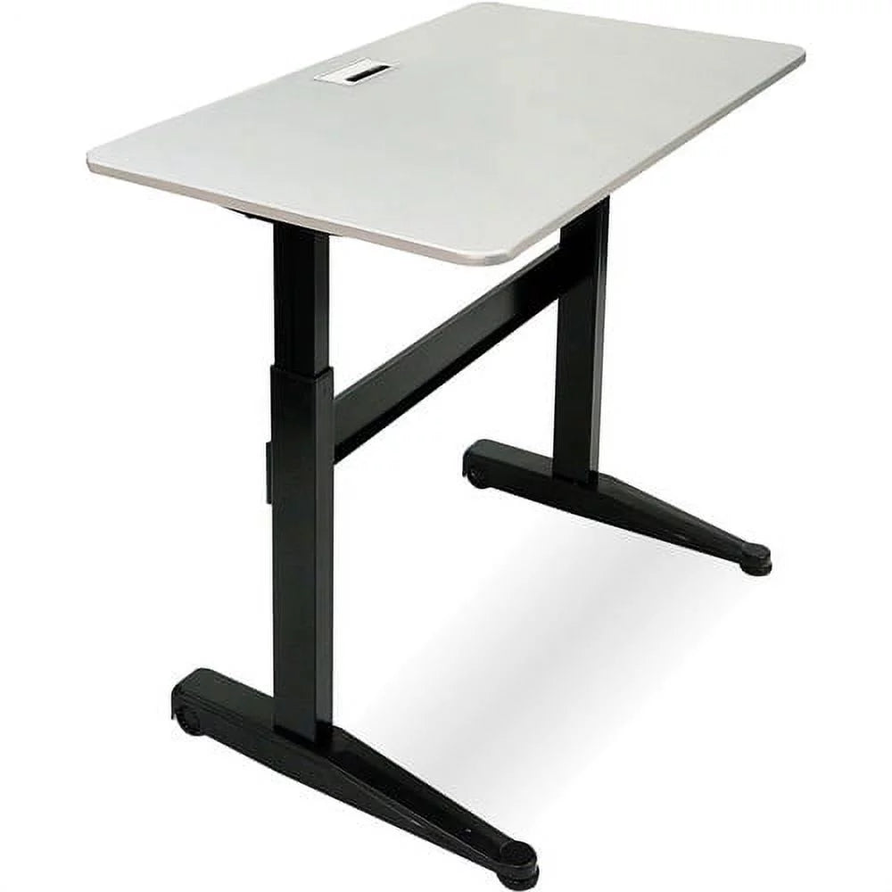 47x27 Pneumatic Adjustable Worksurface Silver Gray Rectangle Top N7684