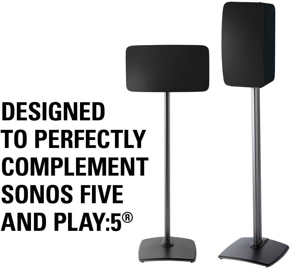 Wireless Speaker Stand with Built-in Cable Management (Black) T160