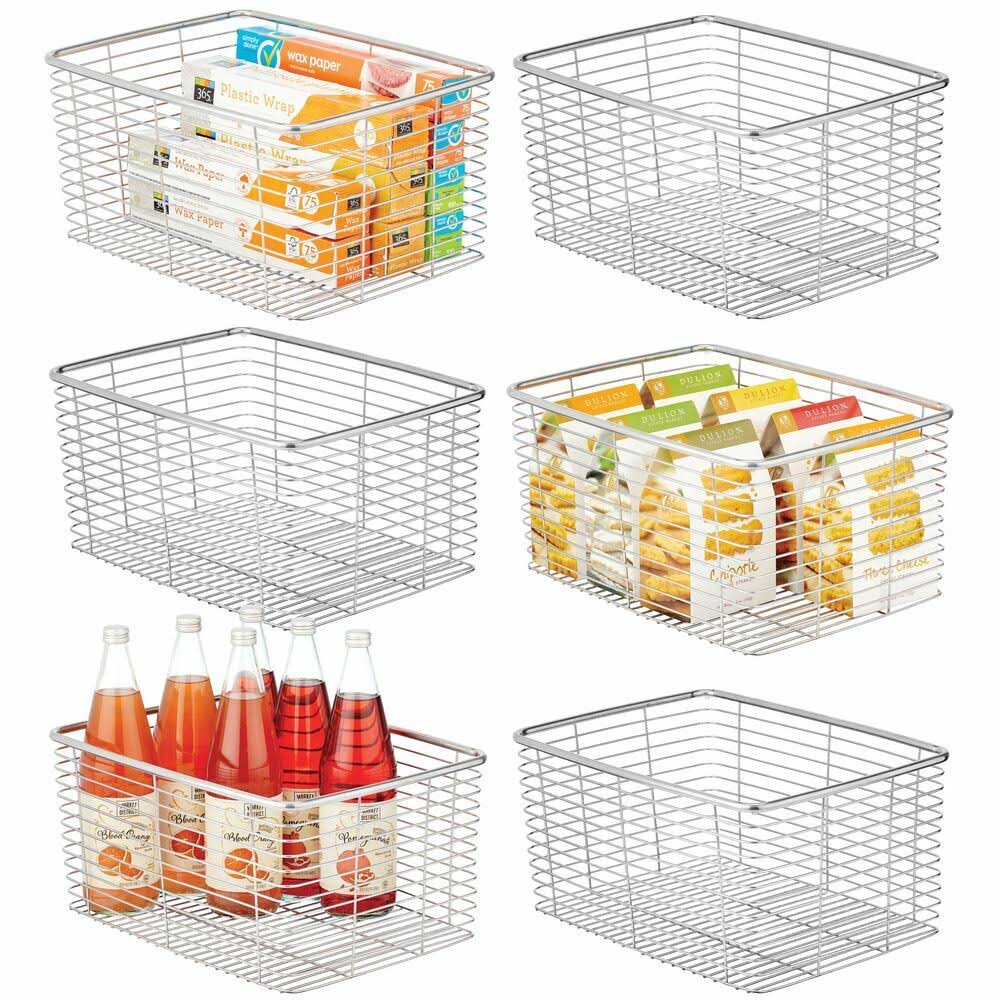Metal Wire Kitchen Pantry Storage Organizer Bin W65827
