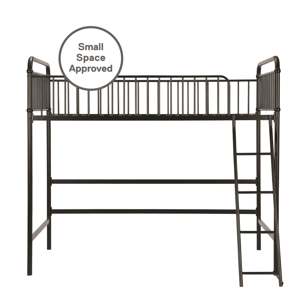 Black Twin Metal Loft Bed O609