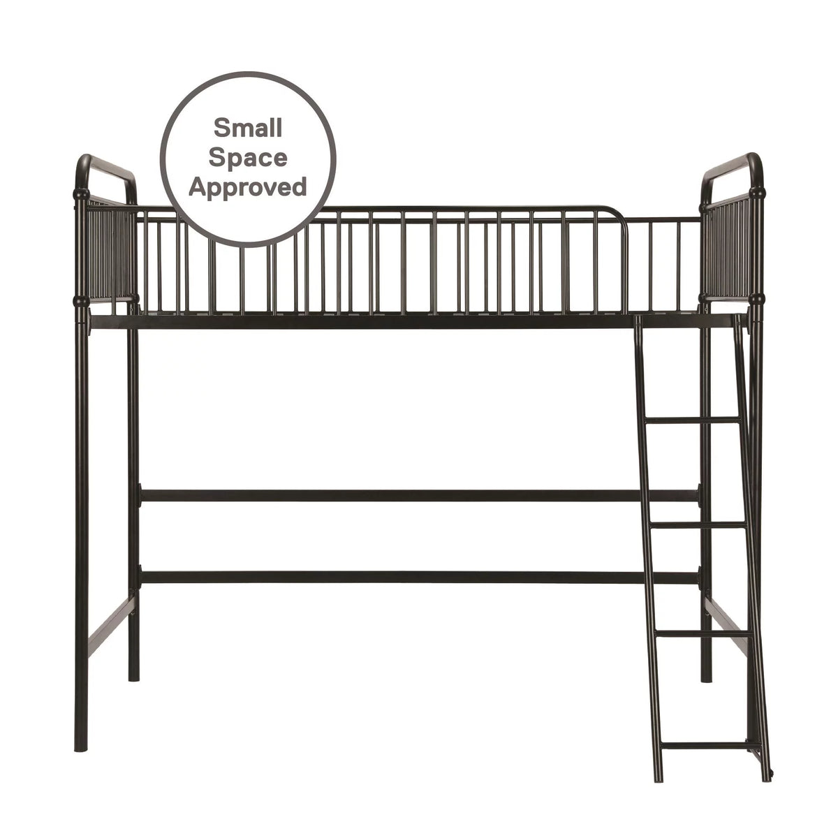Black Twin Metal Loft Bed O609