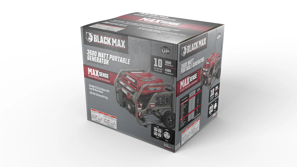 Black Portable 3600 Watt Generator E7365