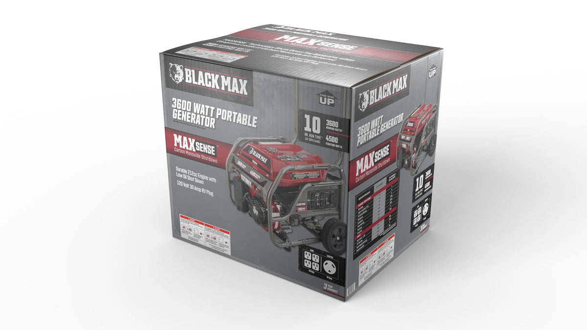 Black Portable 3600 Watt Generator E7365