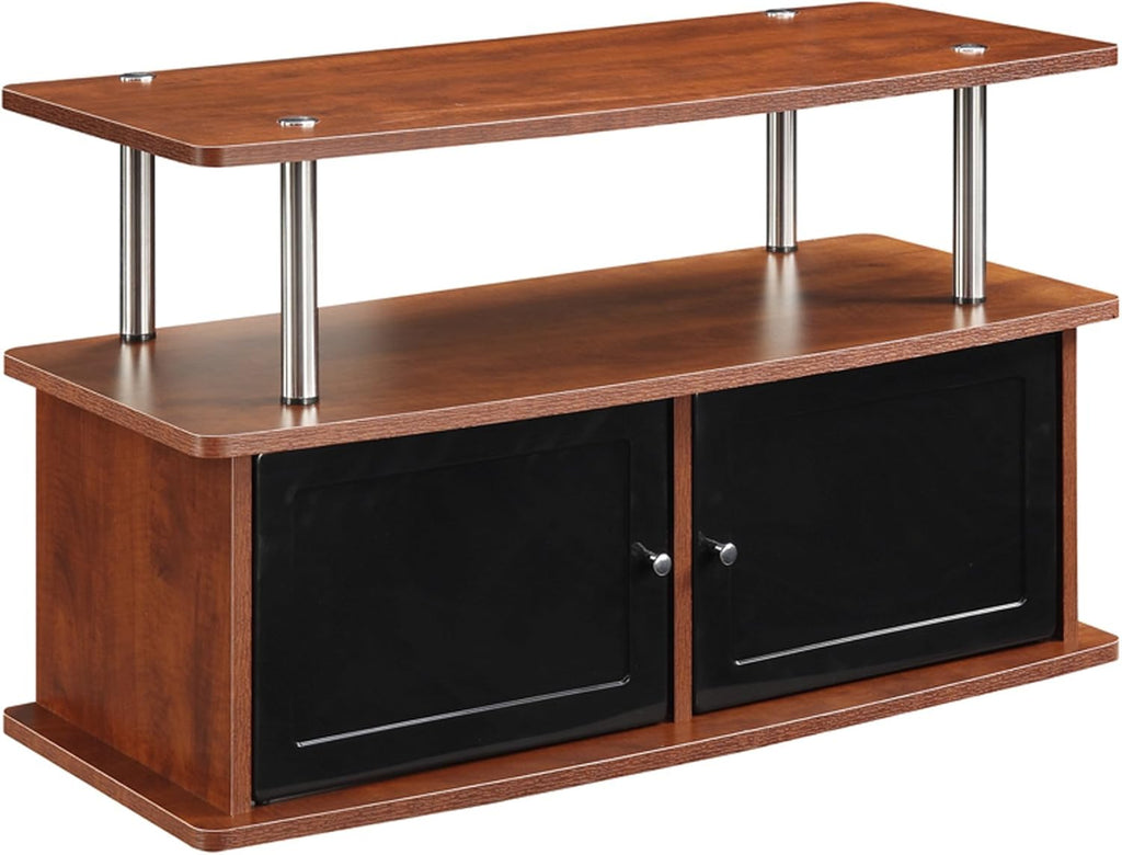TV Stand with 2 Storage Cabinets and Shelf, Faux Birch P605740