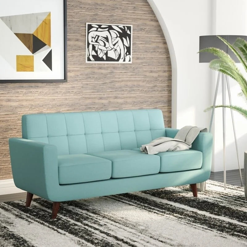 Linen Upholstered Tufted Mid-century Sofa K988493