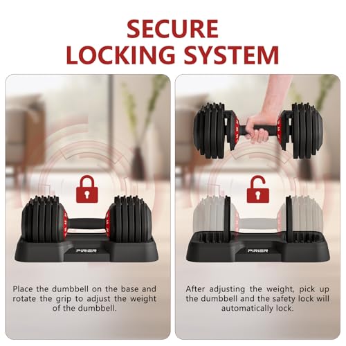 Adjustable Dumbbell 55LB Single Dumbbell Weight with Anti-Slip Metal Handle N7573