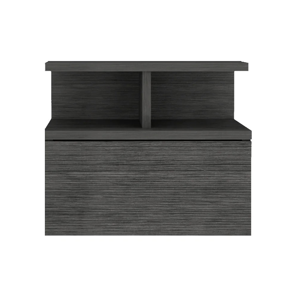 Floating 1-Drawer Nightstand with Shelves E13635