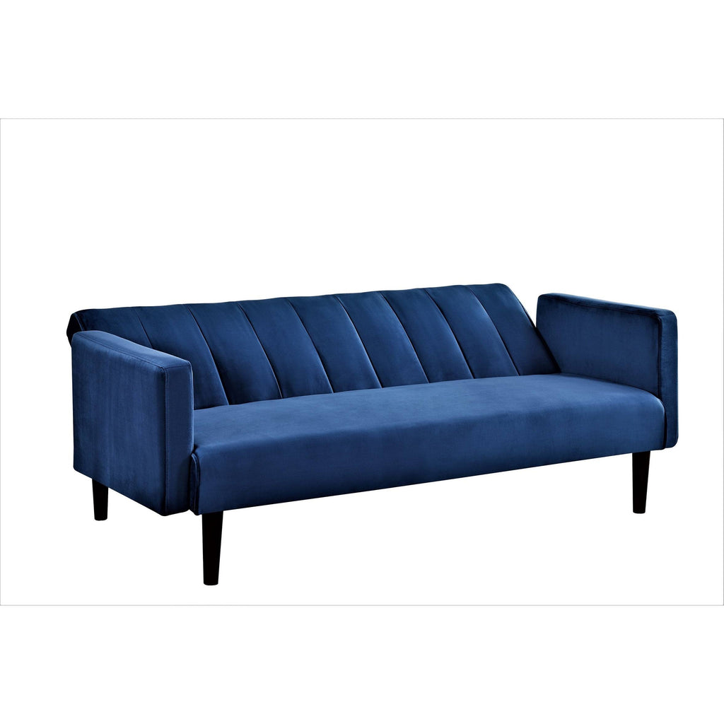 Grey Convertible Velvet Sofa Bed P344698