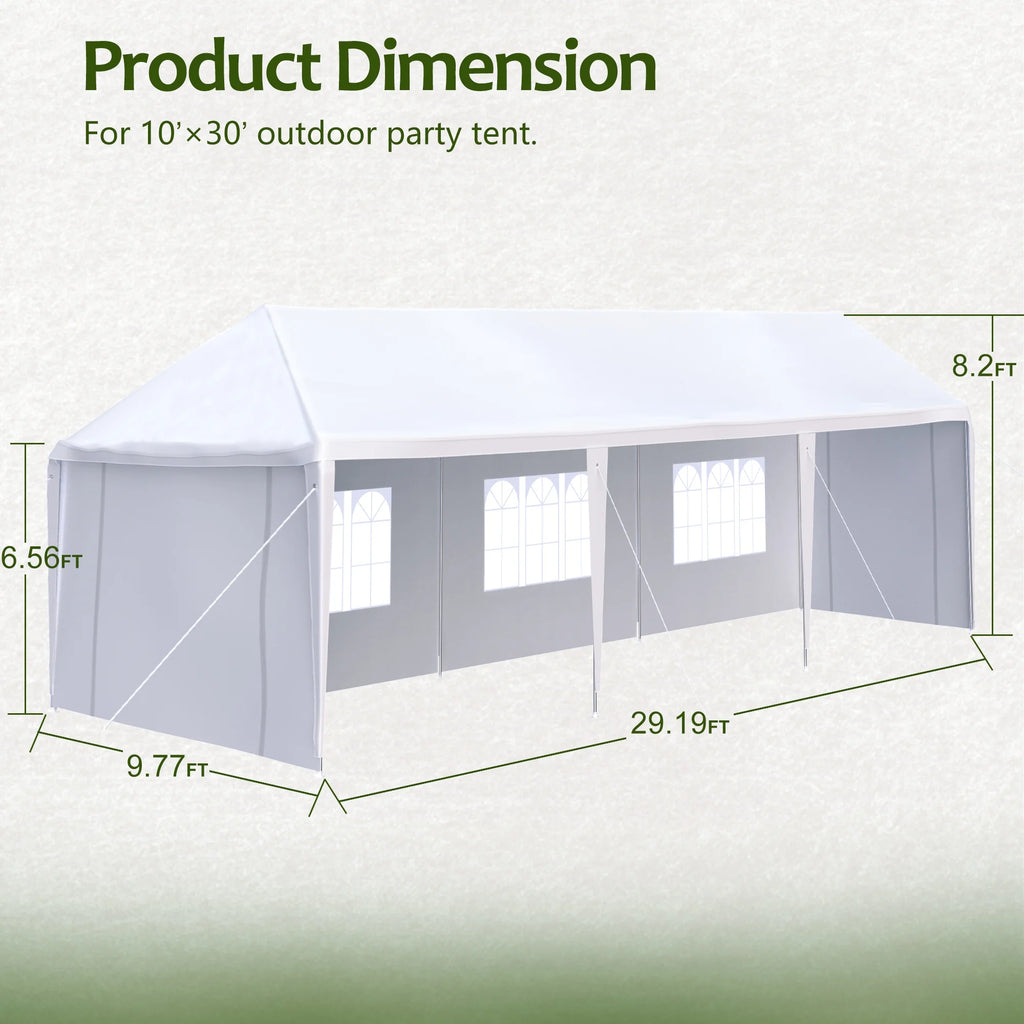10x30' Outdoor Canopy Tent with 5 Removable Sidewalls F458511