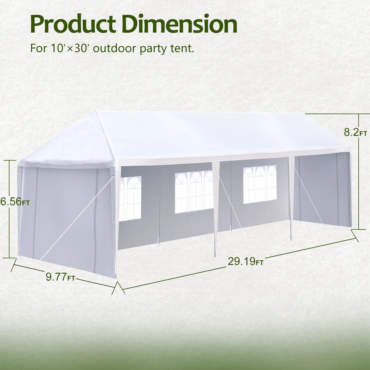 10x30' Outdoor Canopy Tent with 5 Removable Sidewalls F458511
