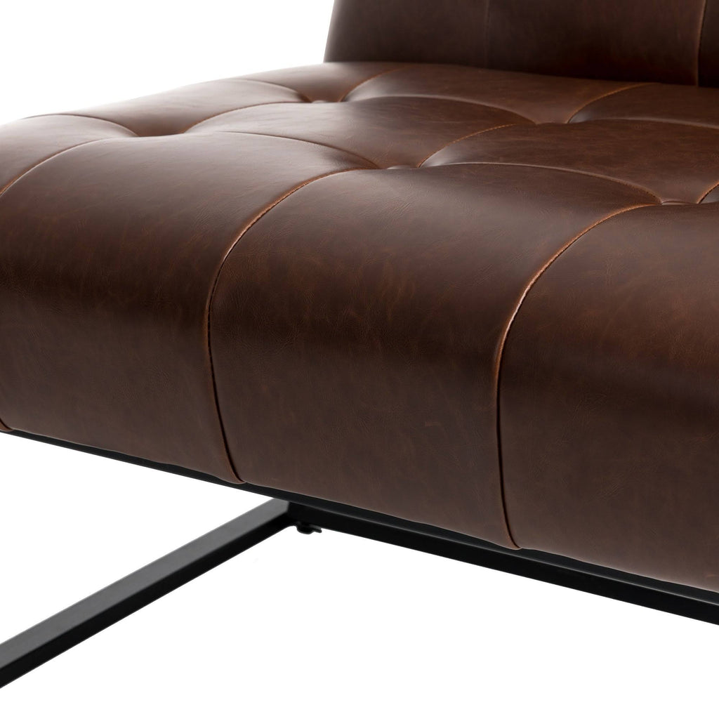 Black PU Leather Tufted Accent Chair S8523