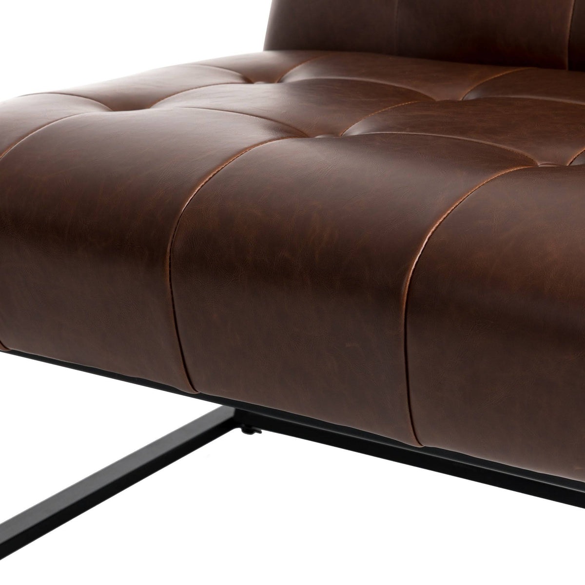 Black PU Leather Tufted Accent Chair S8523
