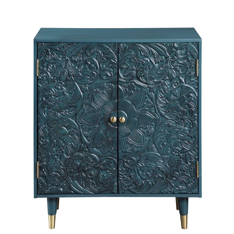 Solid Wood 2-Door Accent Cabinet Storage Shelf S273