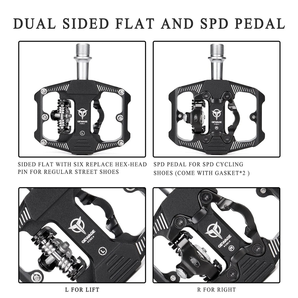 Dual Sided Bike Pedals with 3 Sealed Bearings Y57179