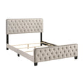 Beige Tufted Fabric Upholstered King Bed Y623814
