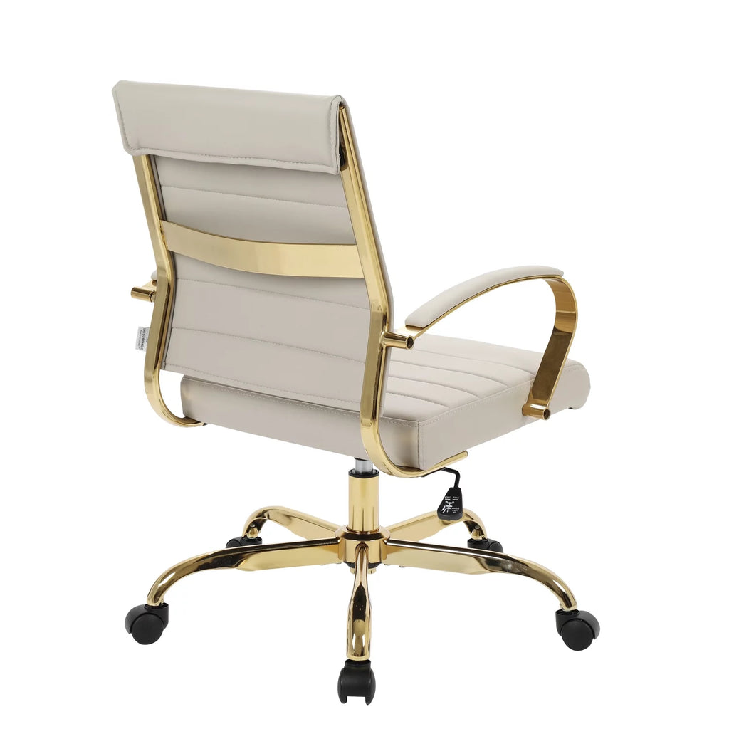 Leather Office Chair With Gold Frame D855