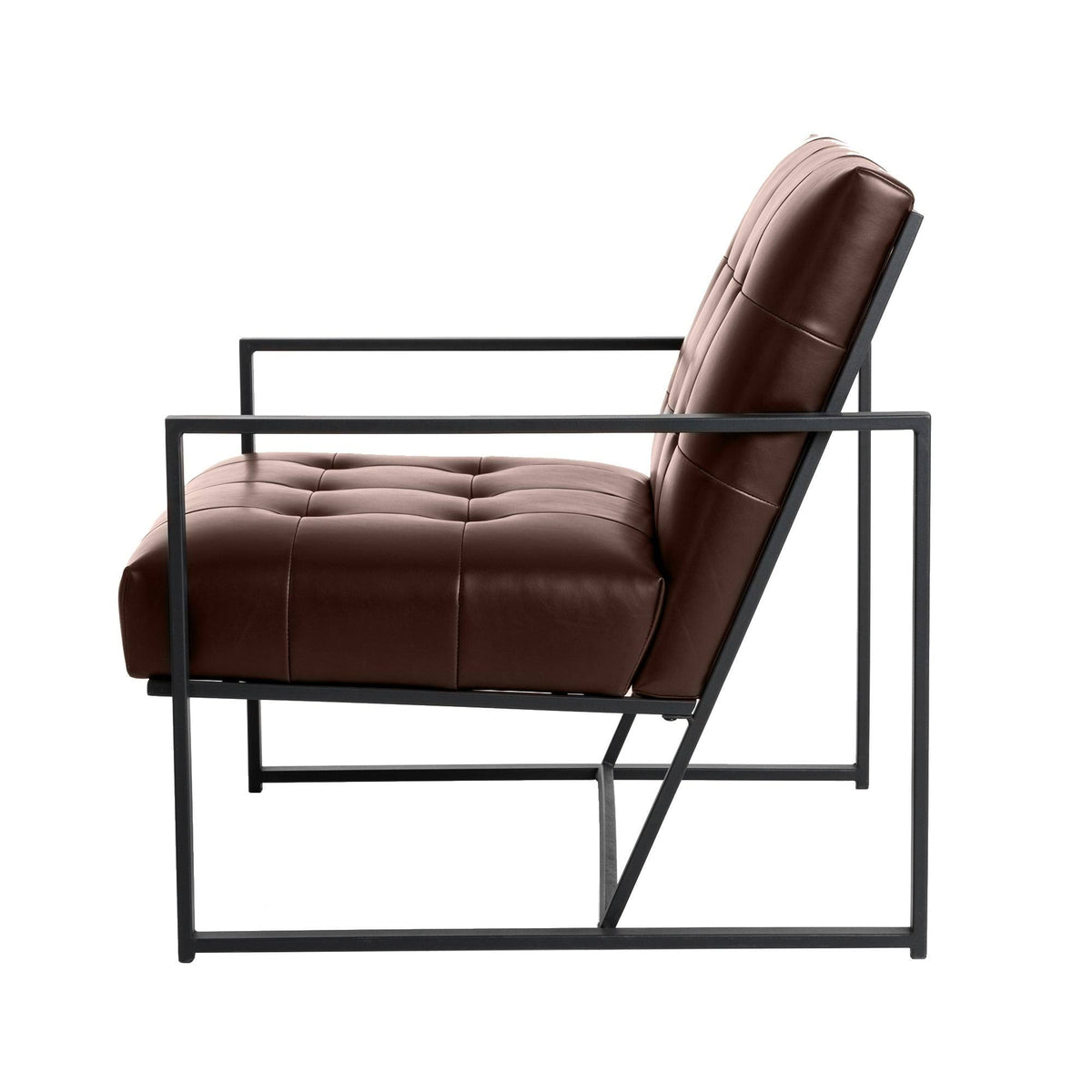 Black PU Leather Tufted Accent Chair S8523