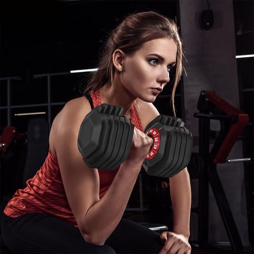 Adjustable Dumbbell 55LB Single Dumbbell Weight with Anti-Slip Metal Handle N7573