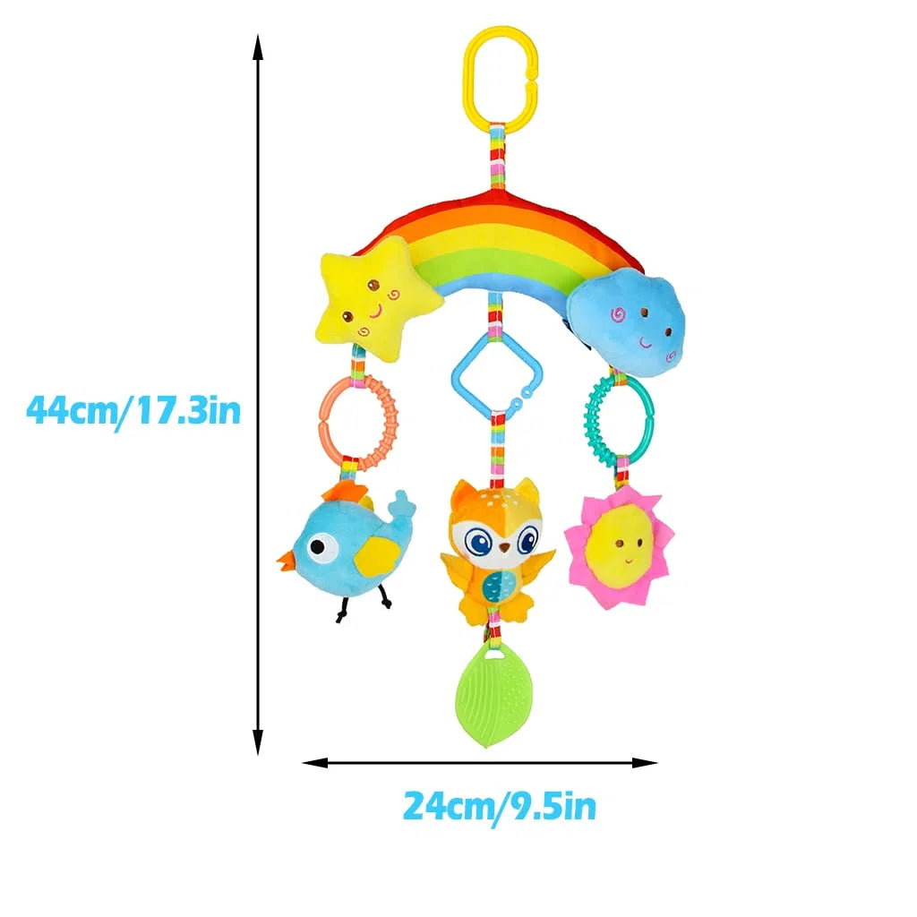 Rainbow Hanging Plush Crib Toys with Teether O97466