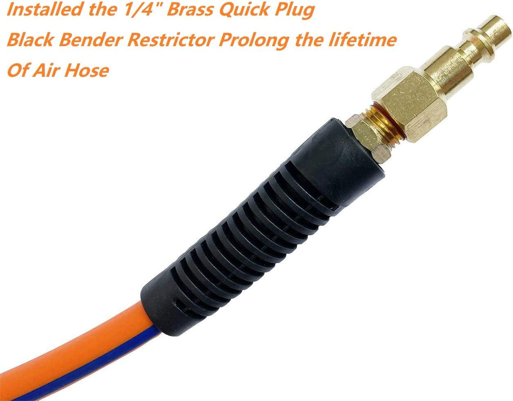 Orange 3/8”ID x 100ft 300PSI Air Compressor Hose with 1/4” Brass Coupler, Pack of 2 M399862
