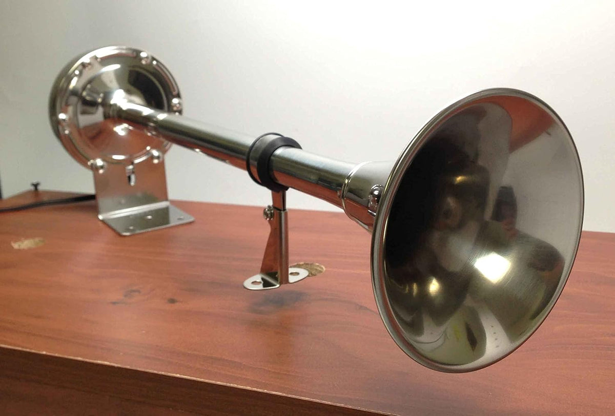 Stainless Steel Single Trumpet Horn 12V Pack of 2 N9006