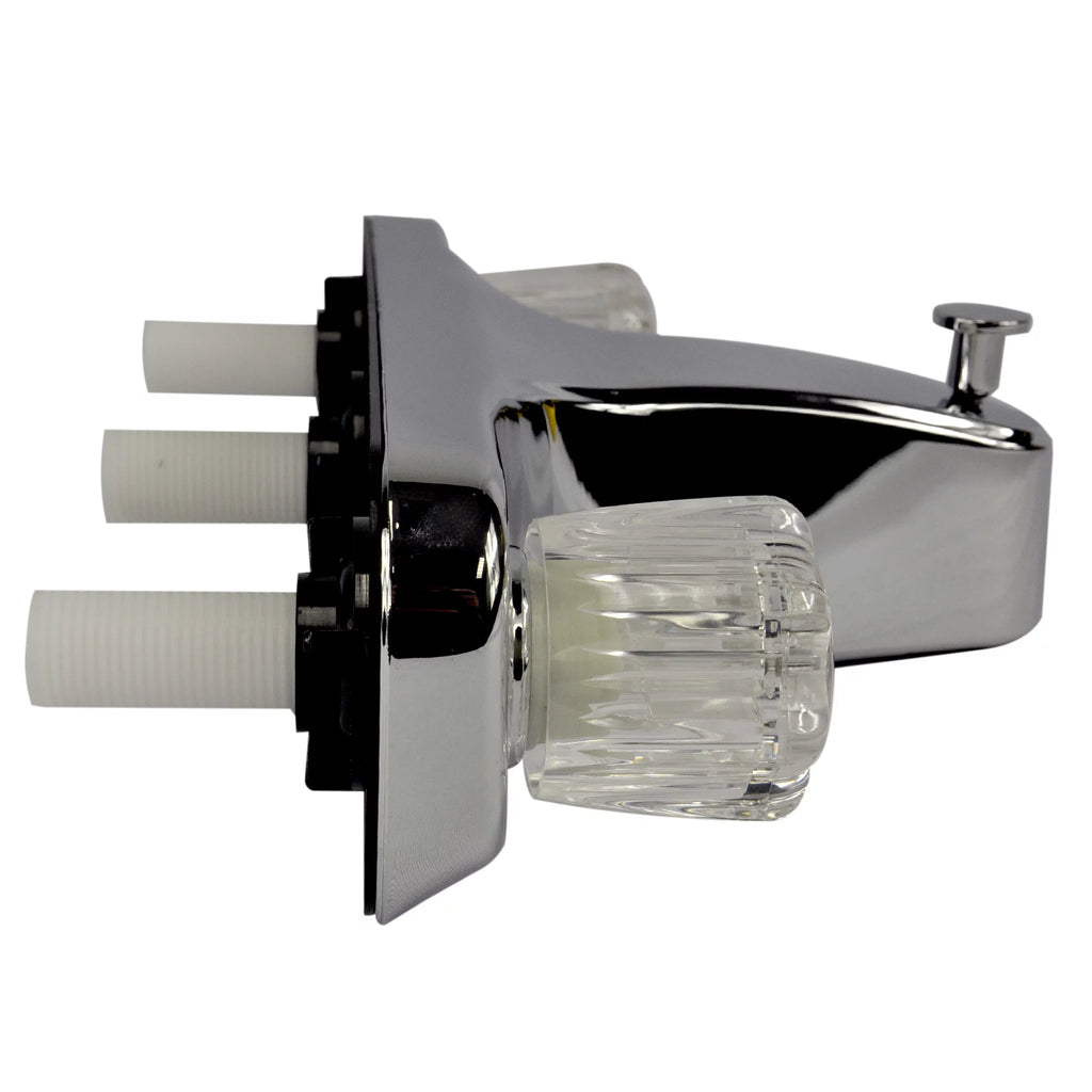 8 inch Chrome 2-Handle Tub Shower Faucet with Clear Acrylic Handles B603229