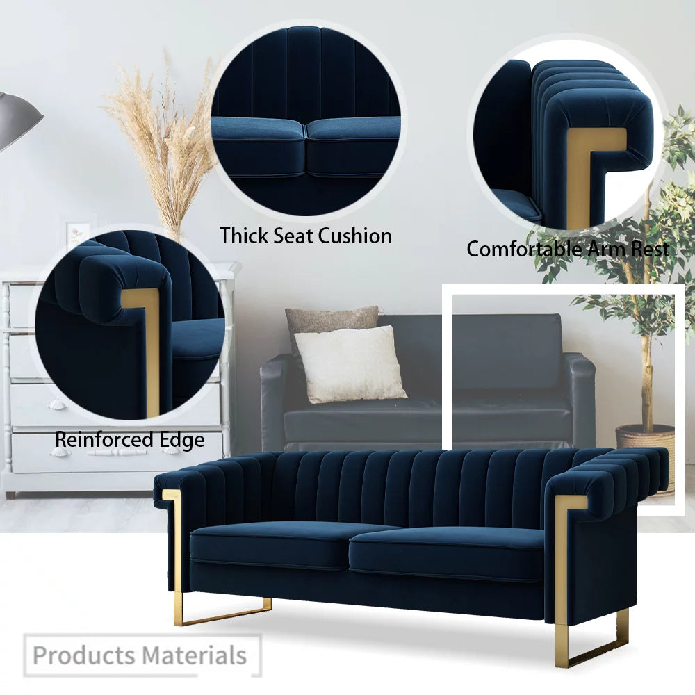 Velvet 3 Seater Sofa Couch R886