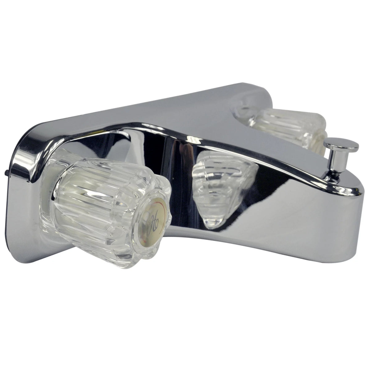 8 inch Chrome 2-Handle Tub Shower Faucet with Clear Acrylic Handles B603229