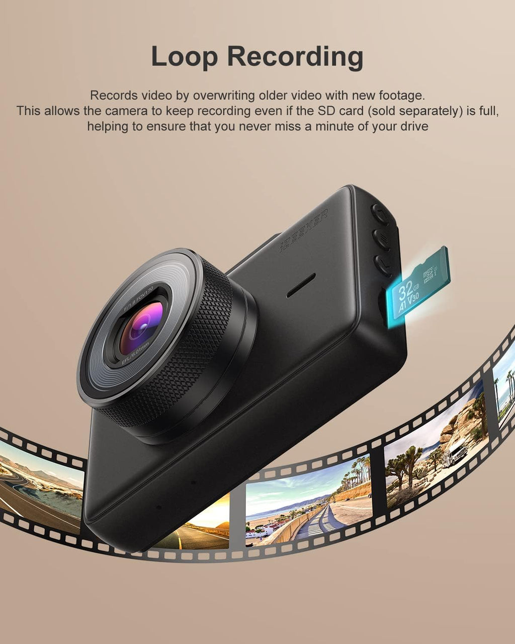 Dash Cam 1080P with 3 Inch LCD Screen, 170° Wide Angle, Pack of 2 U392