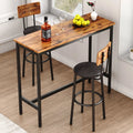 Rustic Brown 3 Pieces Bar Table Set with 2 Stools G16704