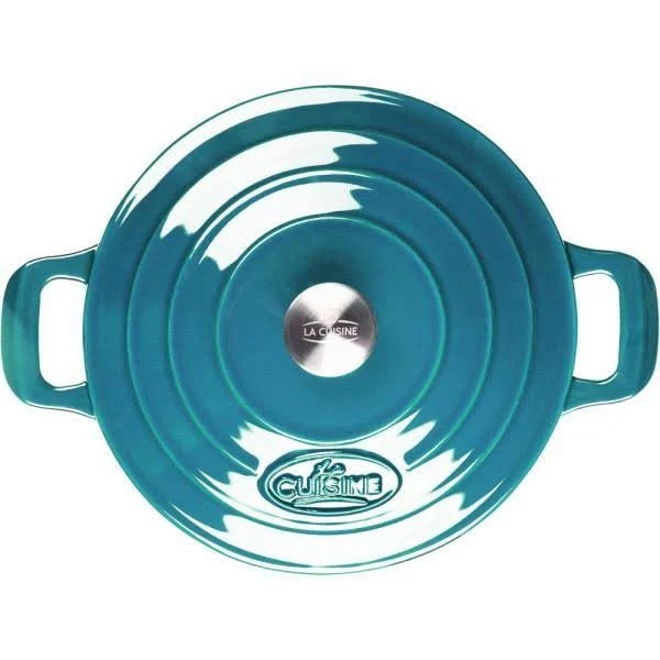 Round Blue Cast Iron Casserole B436548