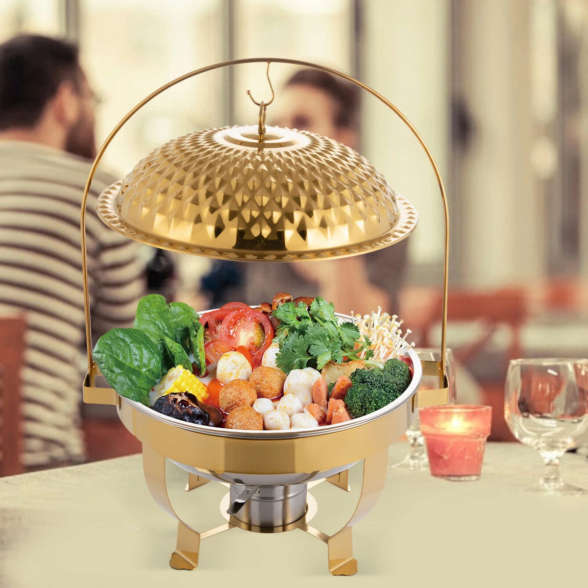 6.3QT Countertop Round Stove with Hanging Lid W8945