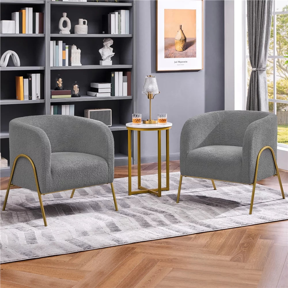 Gray Boucle Accent Chair S838811