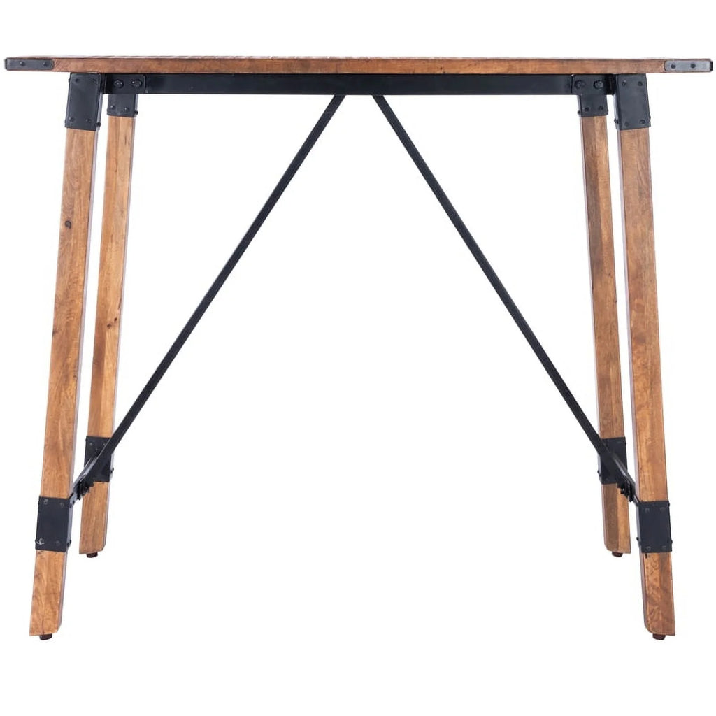 Industrial Wood and Metal Pub Table in Beige D80589