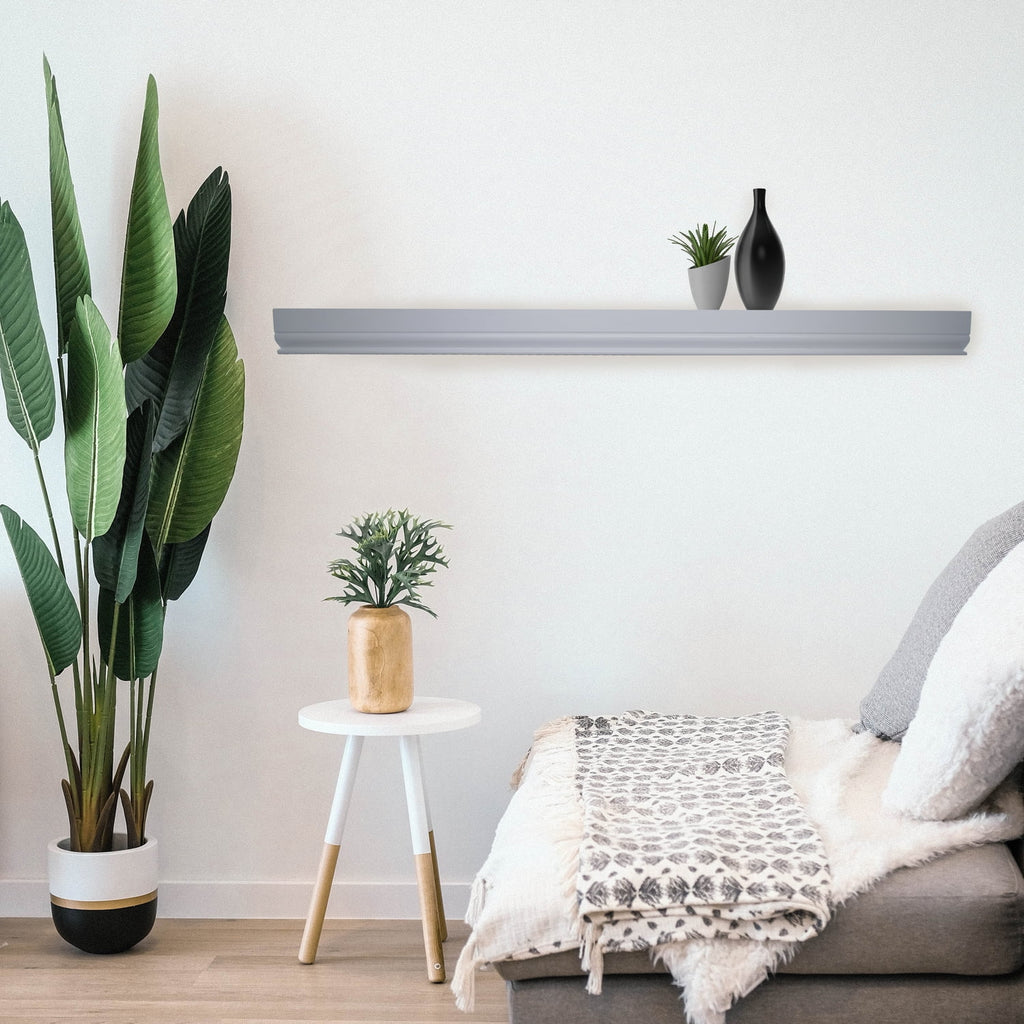 4' Wood Floating Shelf with Decorative Fronts E882433