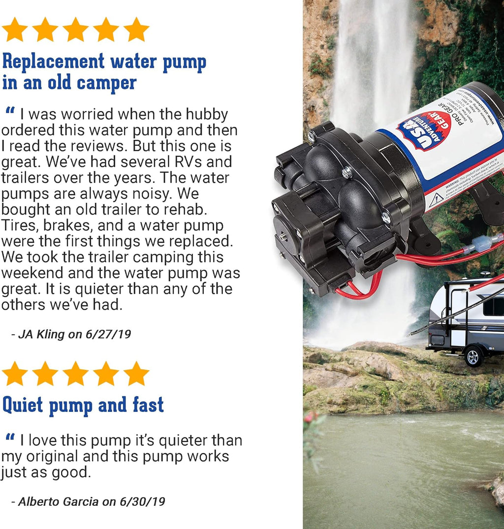 RV Replacement Water Pump, 3.3 GPM, 12 Volt DC, Self-Priming A701064