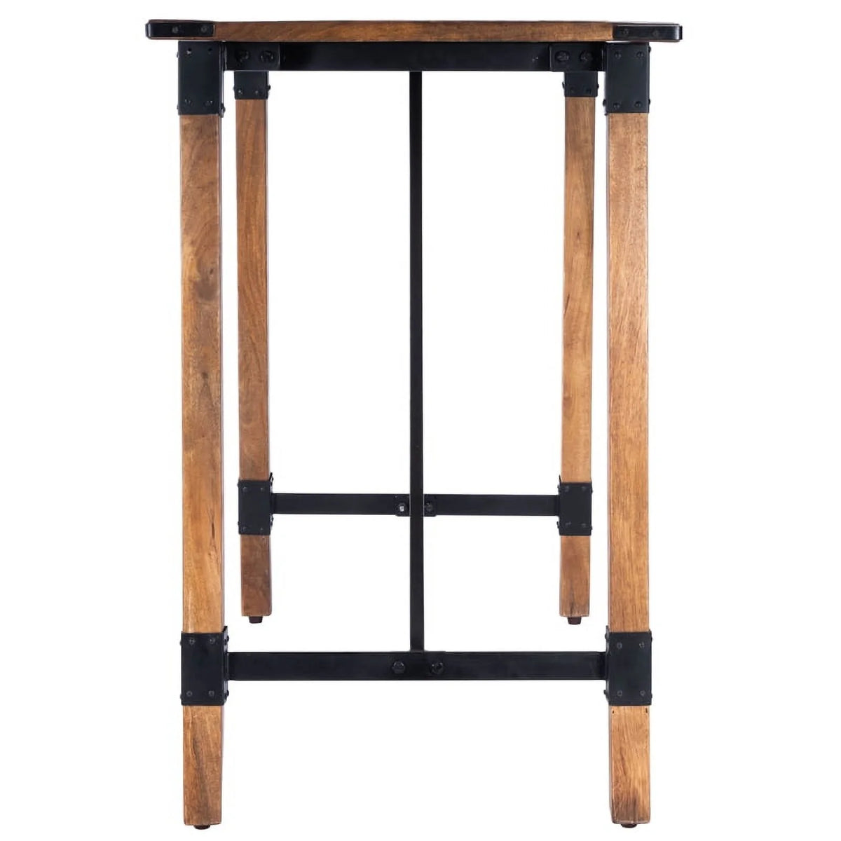 Industrial Wood and Metal Pub Table in Beige D80589