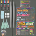 3 Pcs Acrylic Dry Erase Board Set with Magnetic Calendars J32601