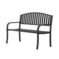 Black 50" Wrought Iron Garden Bench with Armrests C514596