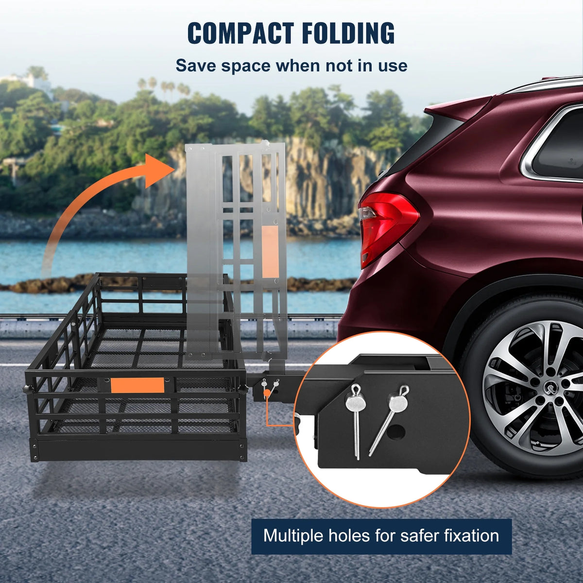 Folding Hitch Mount Cargo Carrier Rack 2" Receiver 500lbs P6249