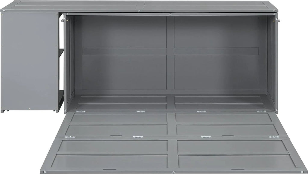 Queen Size Solid Wood Murphy Bed with Desk I54125