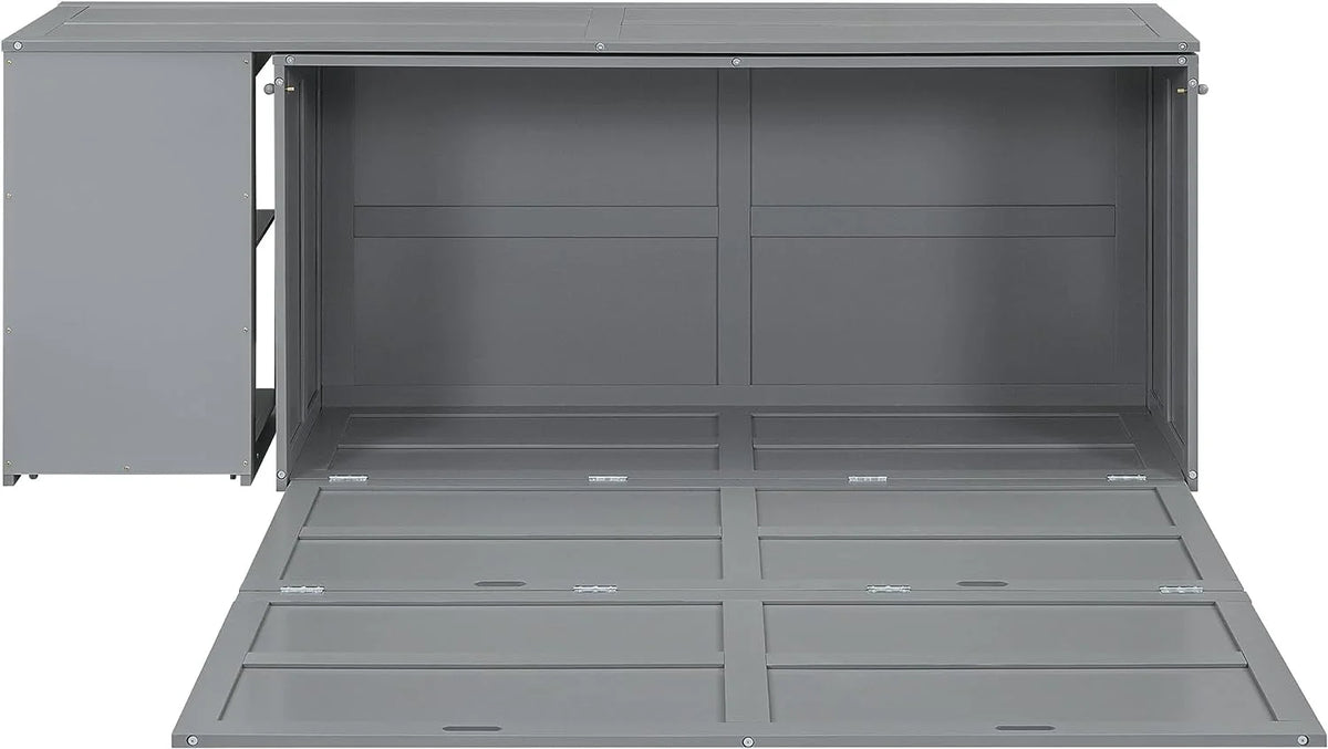 Queen Size Solid Wood Murphy Bed with Desk I54125
