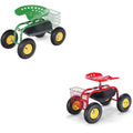 Red Rolling Gardening Cart with Work Seat V6200