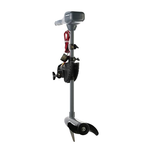 55lb Thrust Transom Mounted Saltwater Electric Trolling Motor with LED Battery Indicator (24" Shaft) Y7779