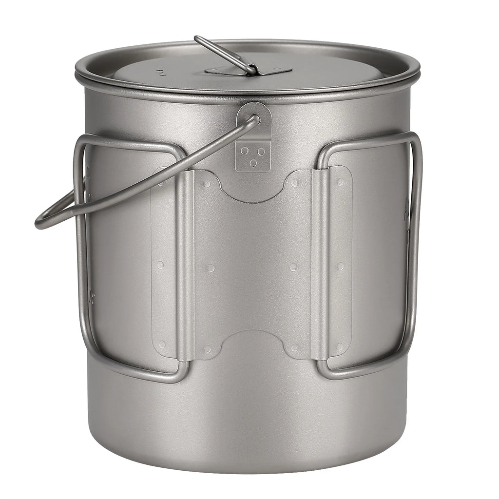 750ml Ultralight Camping Cooking Pot with Lid and Foldable Handle H3467